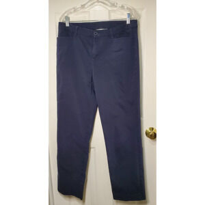 Christopher & Banks Womens Navy Stretch Pants Size 10 Straight Leg Work Casual